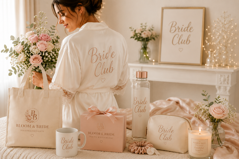 Bride Era Collection featuring personalised bridal gifts and accessories