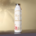 Copy of Meet Me in Santorini Slim Water Bottle — Floral Travel Insulated Bottle