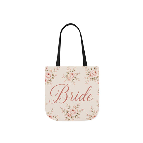 Bride Floral Canvas Tote Bag — Bridal Party, Bachelorette & Wedding Gift