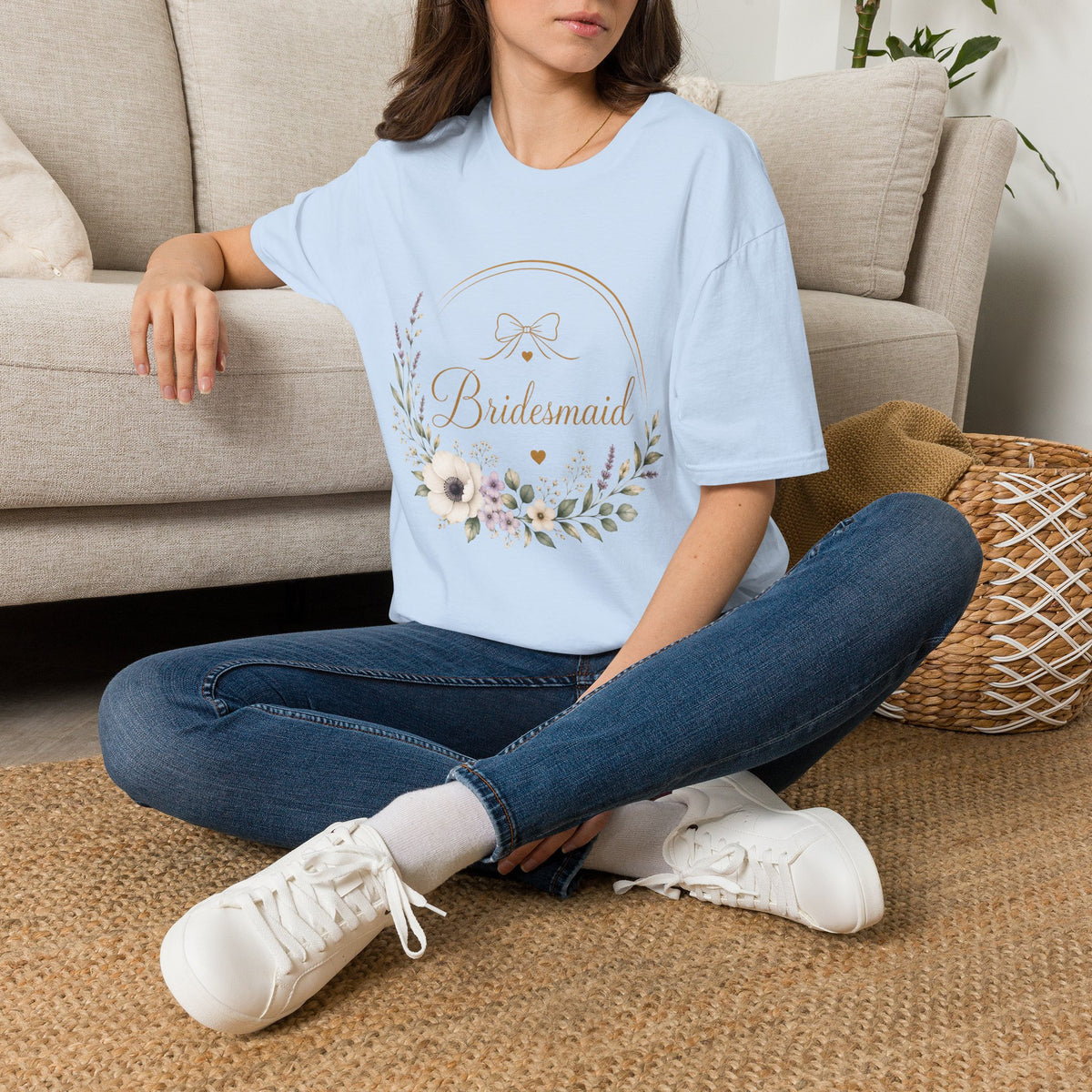 Bridesmaid Floral Gold T-Shirt