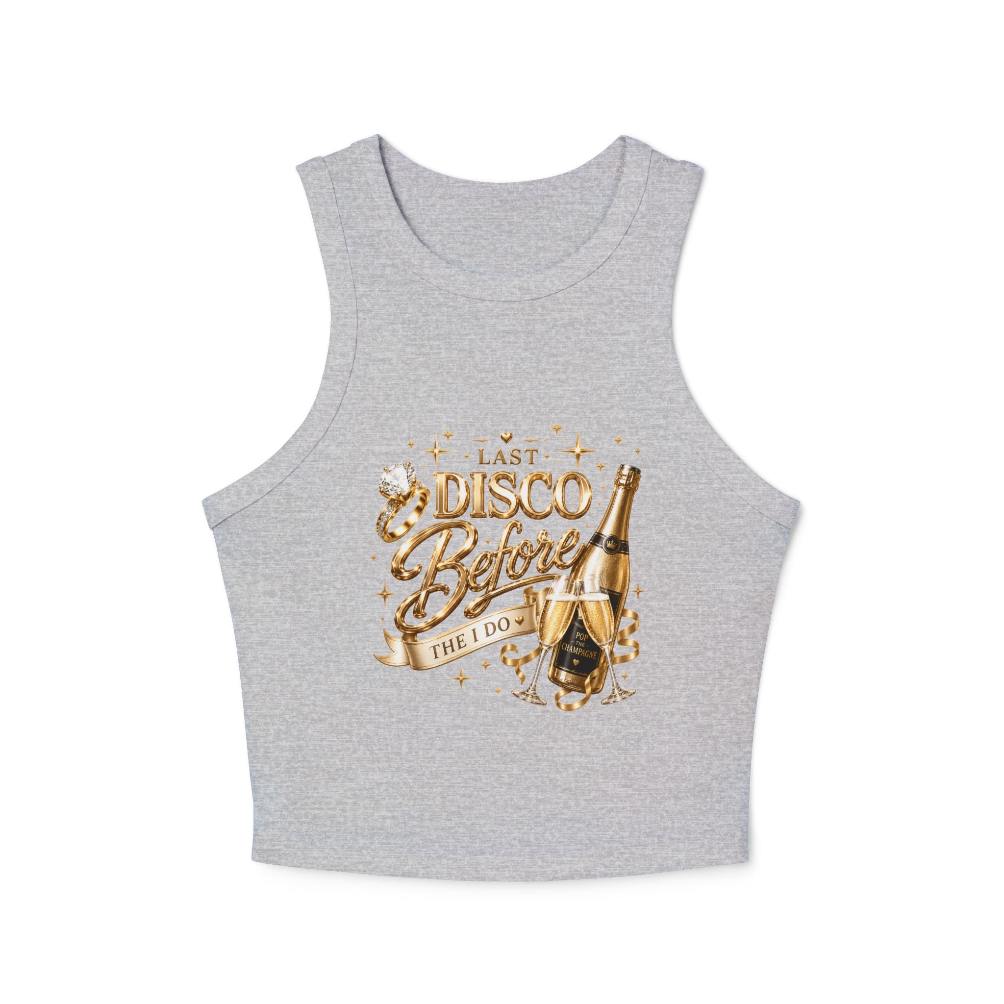 Disco Bride Tank Top — "Last Disco Before the I Do" Bachelorette Party Cropped Tank