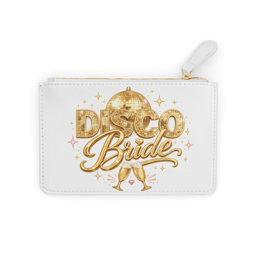 Mini Clutch Bag — Disco Bride Gold Glitter Bachelorette Clutch