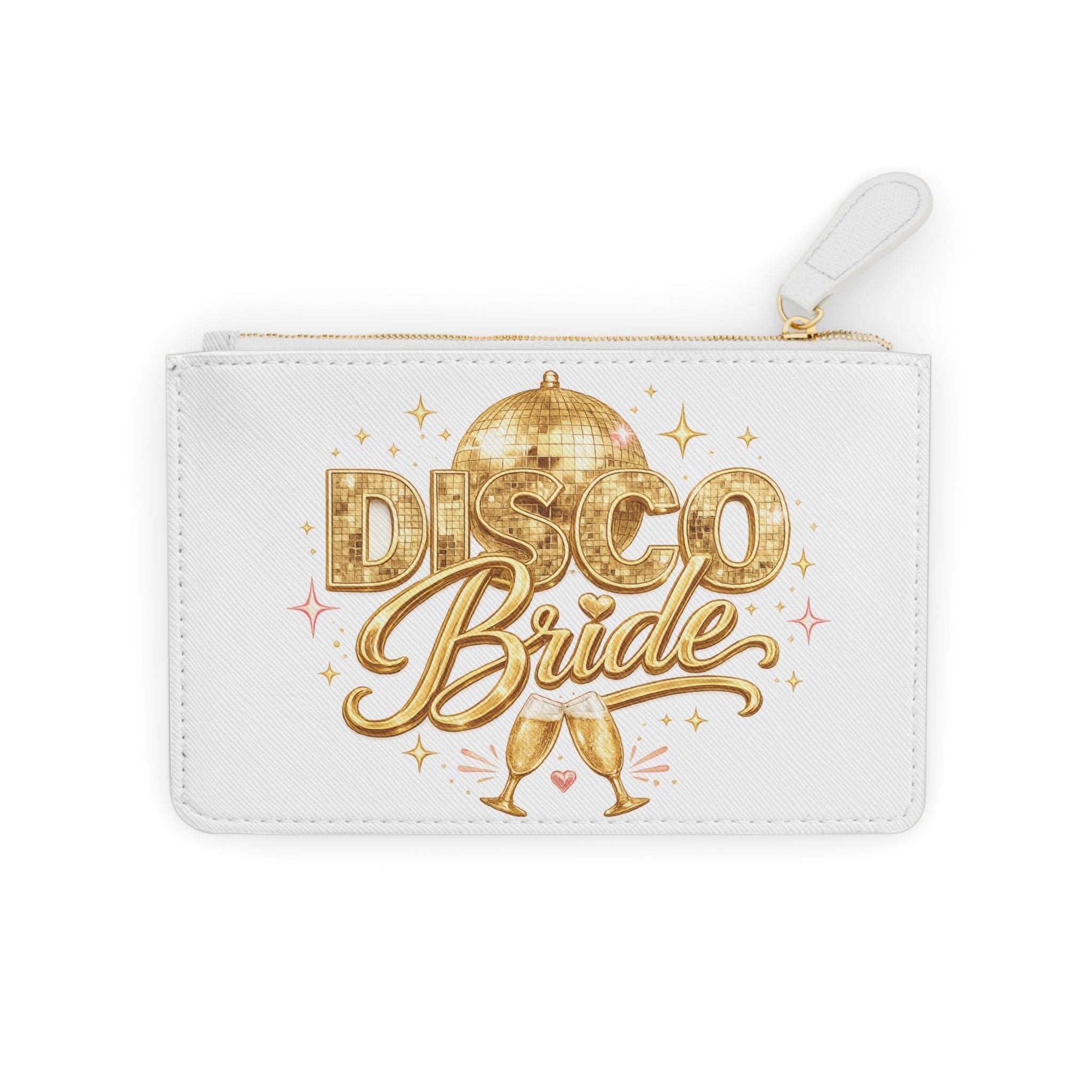 Mini Clutch Bag — Disco Bride Gold Glitter Bachelorette Clutch