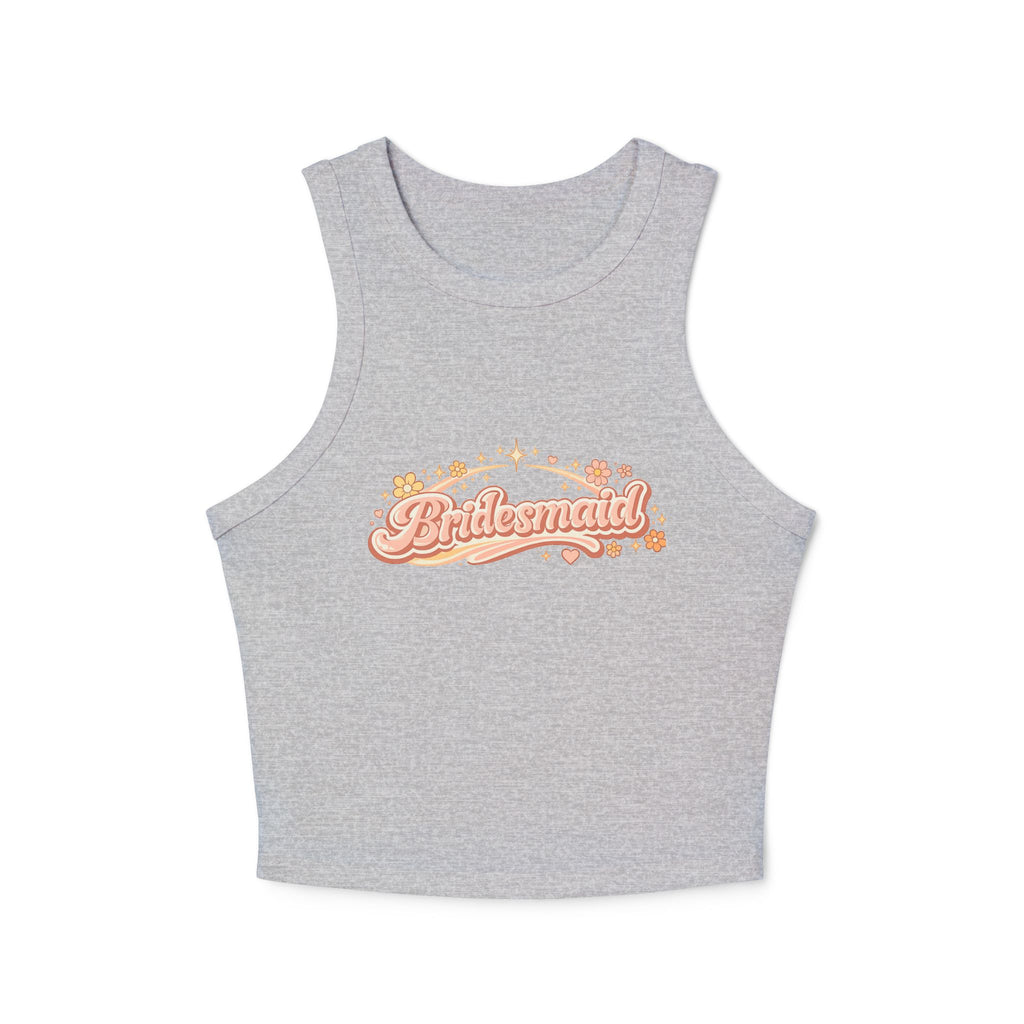 Bridesmaid Floral Script Racer Tank