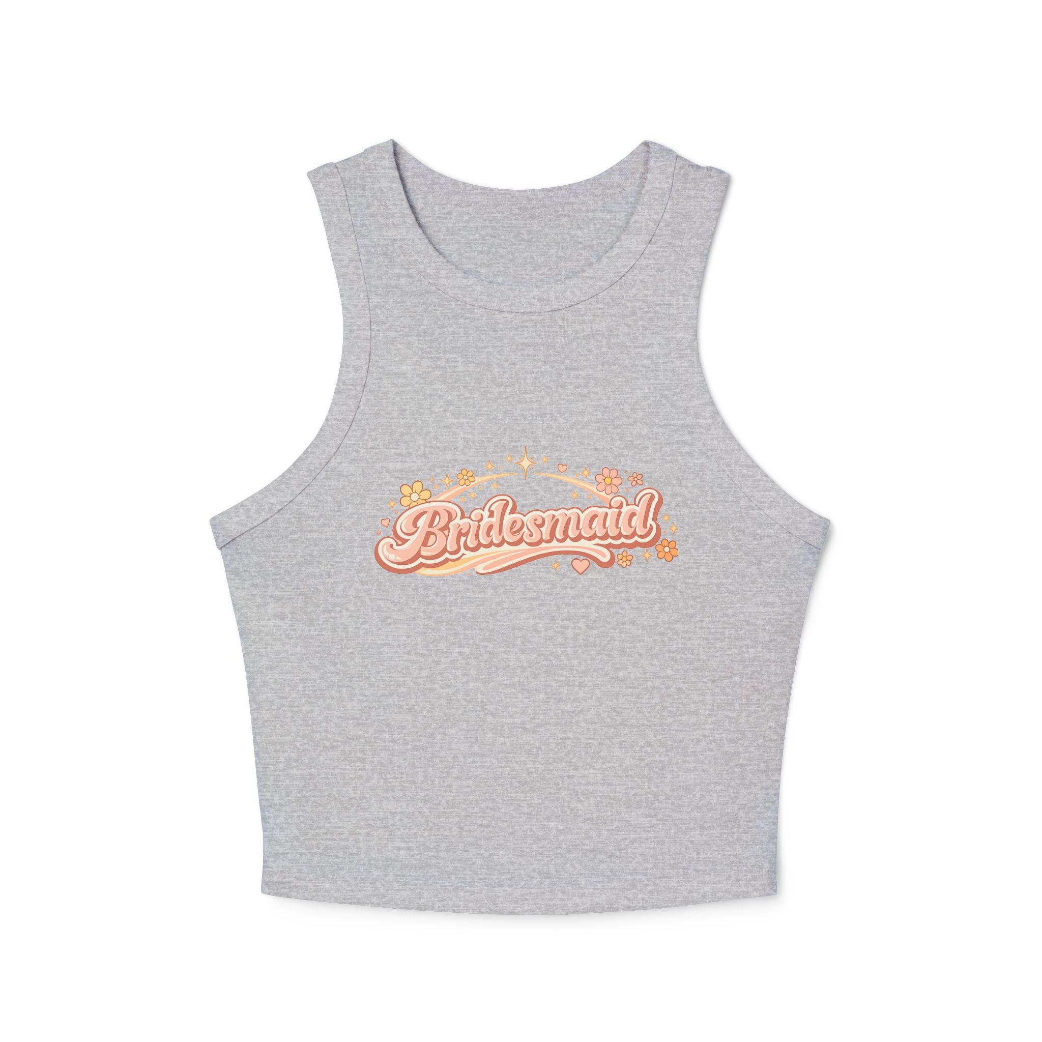 Bridesmaid Floral Script Racer Tank