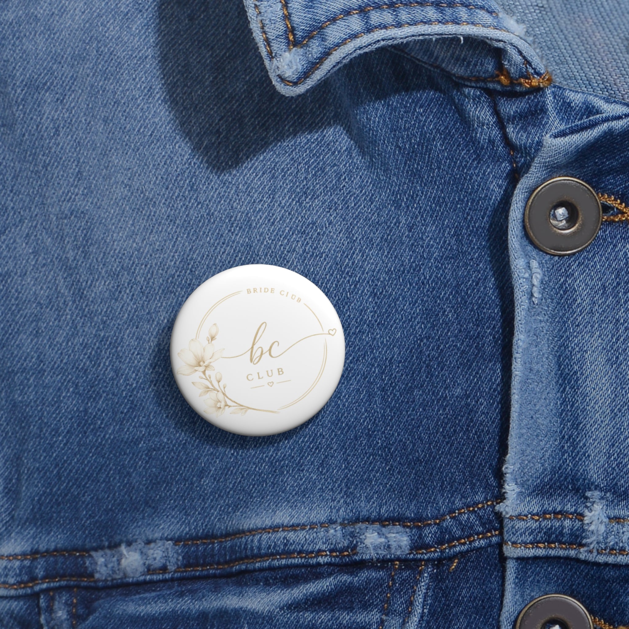 Bride Club Pin Button — Elegant Bridal Party Button Badge