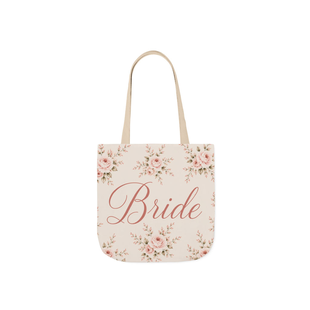 Bride Floral Canvas Tote Bag — Bridal Party, Bachelorette & Wedding Gift