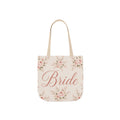 Bride Floral Canvas Tote Bag — Bridal Party, Bachelorette & Wedding Gift