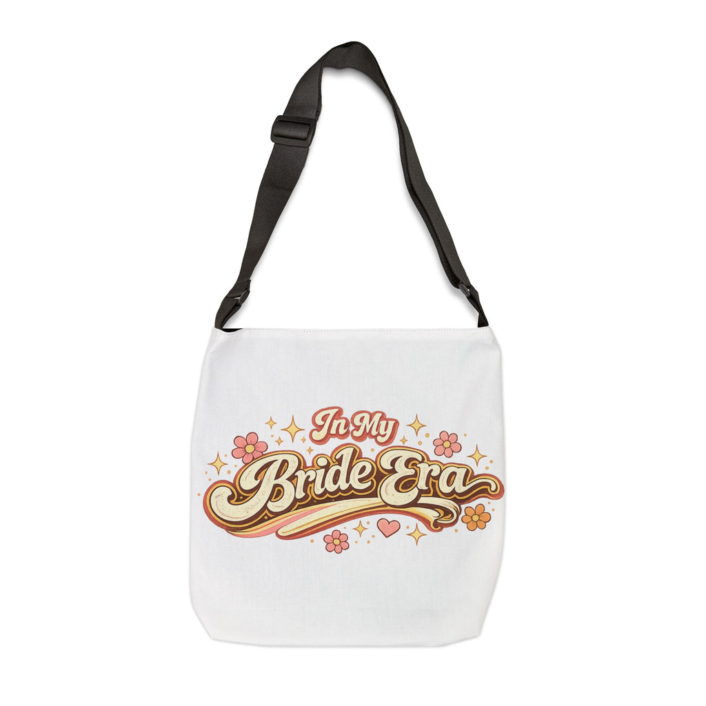 Tote Bag - "In My Bride Era" Retro Floral Bridal Tote (Adjustable Strap)