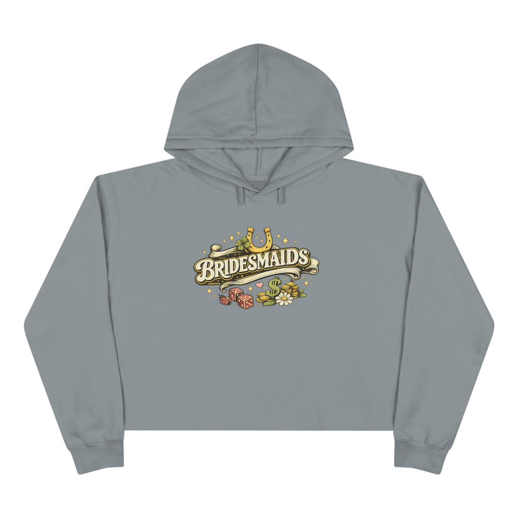Bridesmaids Cropped Hoodie — Vintage Floral Bachelorette Sweatshirt