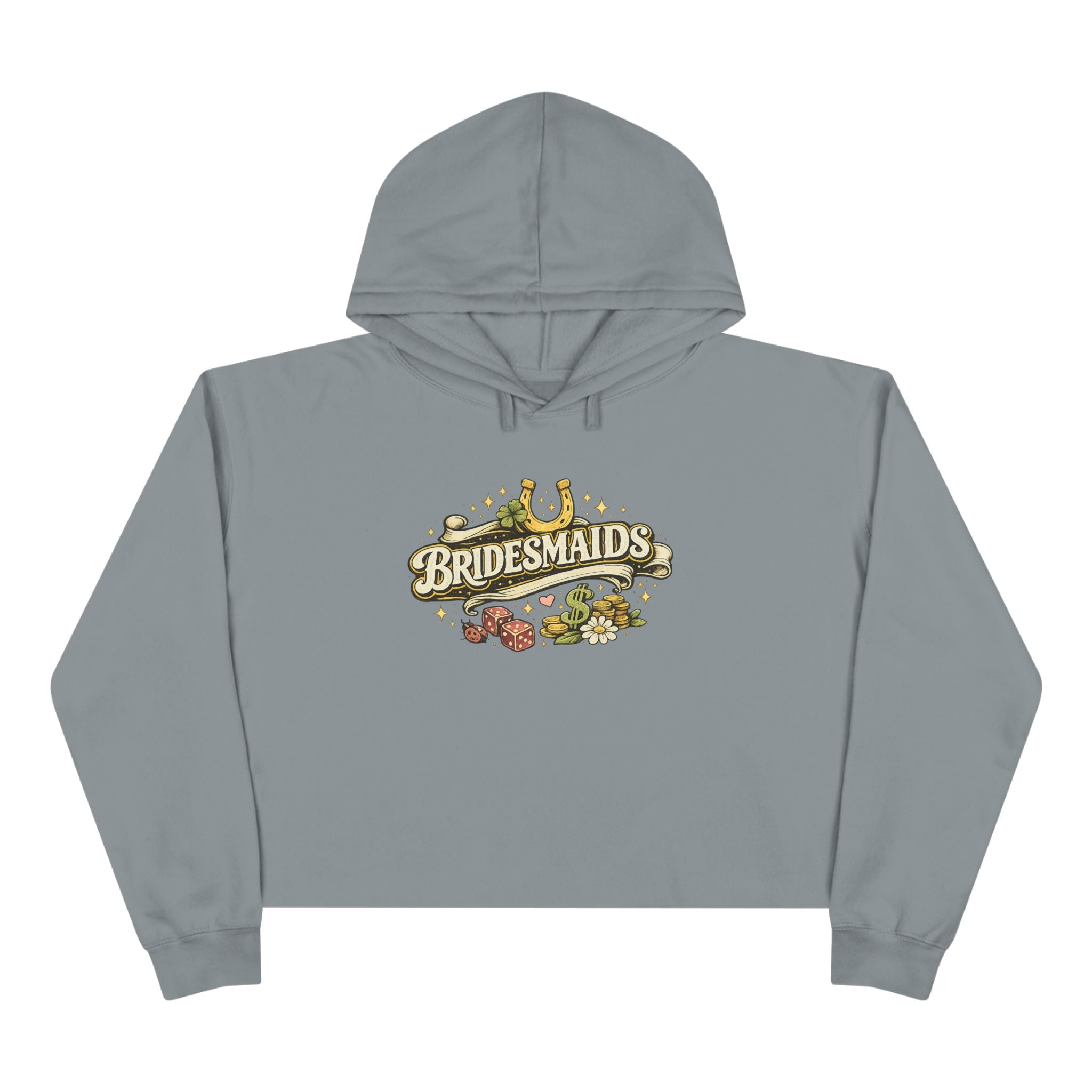 Bridesmaids Cropped Hoodie — Vintage Floral Bachelorette Sweatshirt