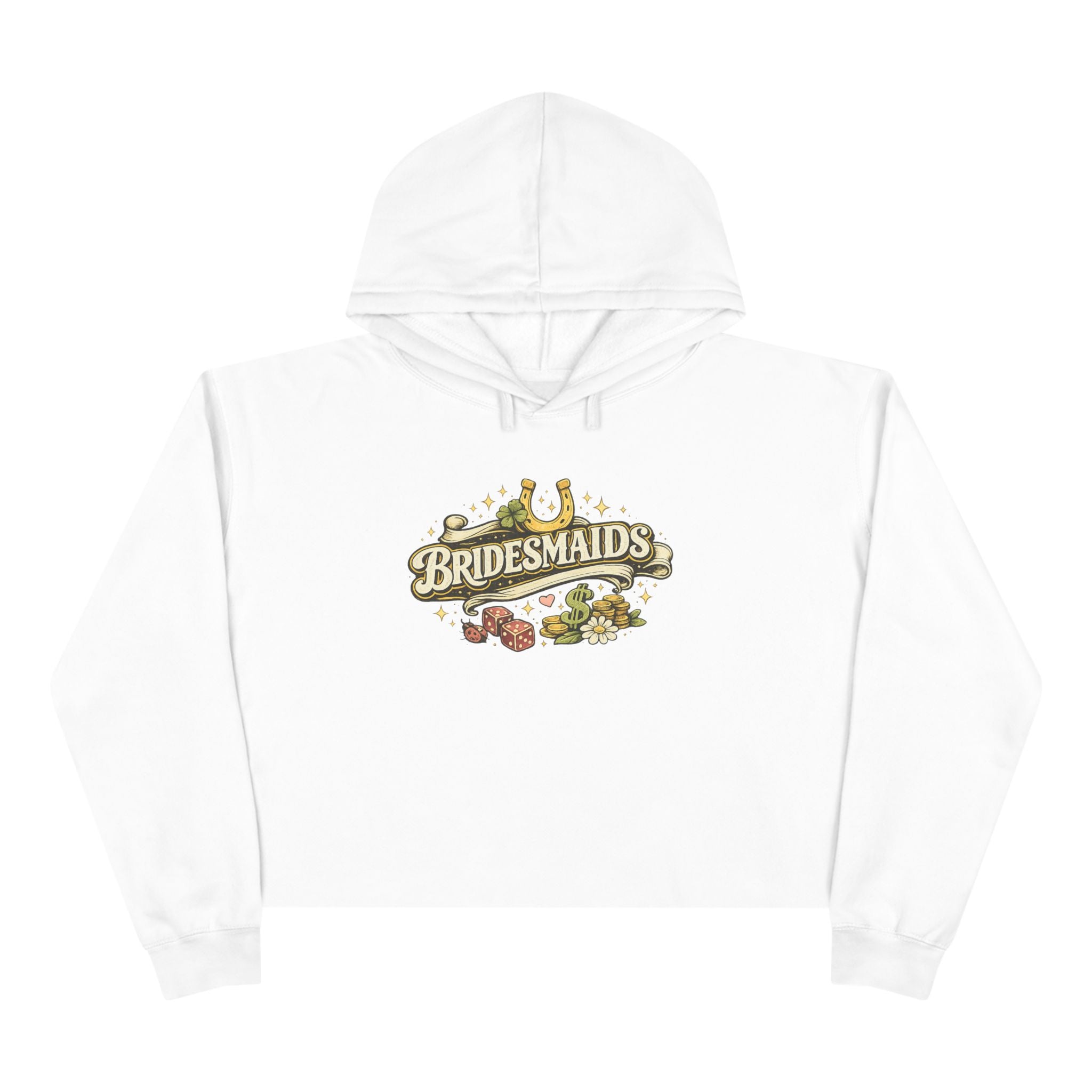 Bridesmaids Cropped Hoodie — Vintage Floral Bachelorette Sweatshirt