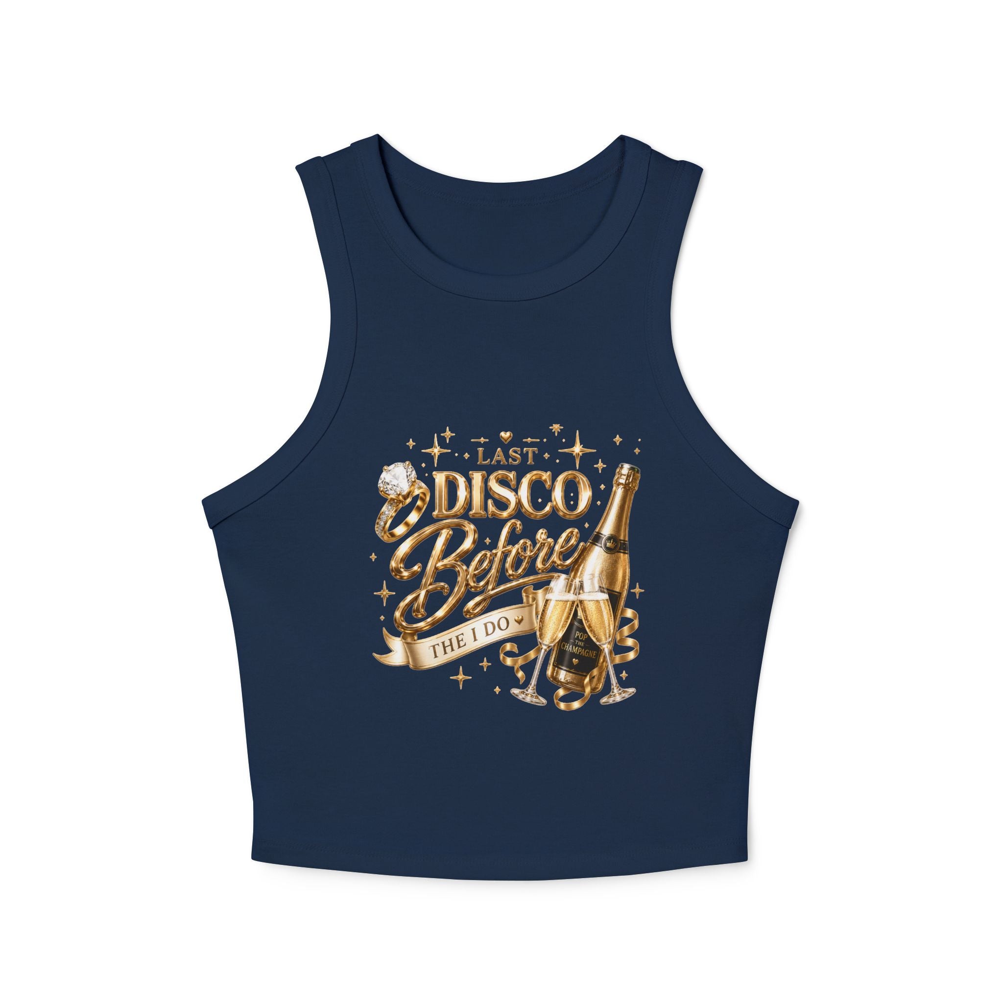 Disco Bride Tank Top — "Last Disco Before the I Do" Bachelorette Party Cropped Tank