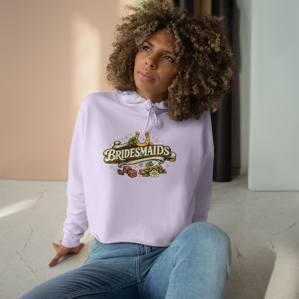 Bridesmaids Cropped Hoodie — Vintage Floral Bachelorette Sweatshirt