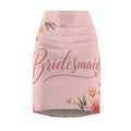 Bridesmaid Floral Pencil Skirt — Pink Floral 'Bridesmaid' Wedding Skirt