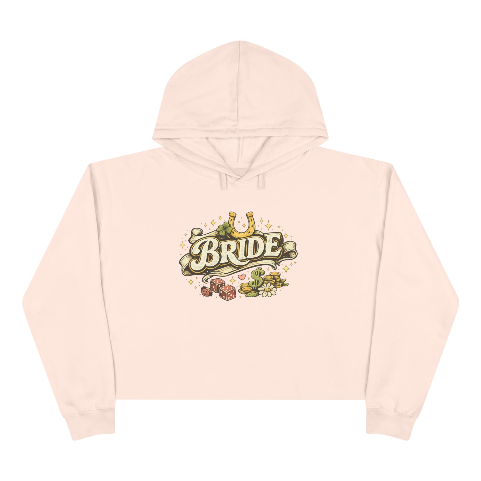 Bride Crop Hoodie — Western Horseshoe Bachelorette Sweatshirt