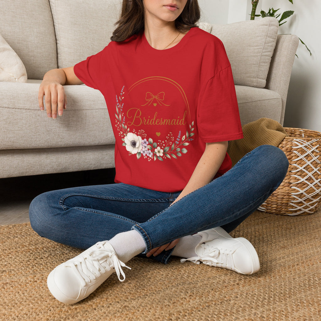 Bridesmaid Floral Gold T-Shirt