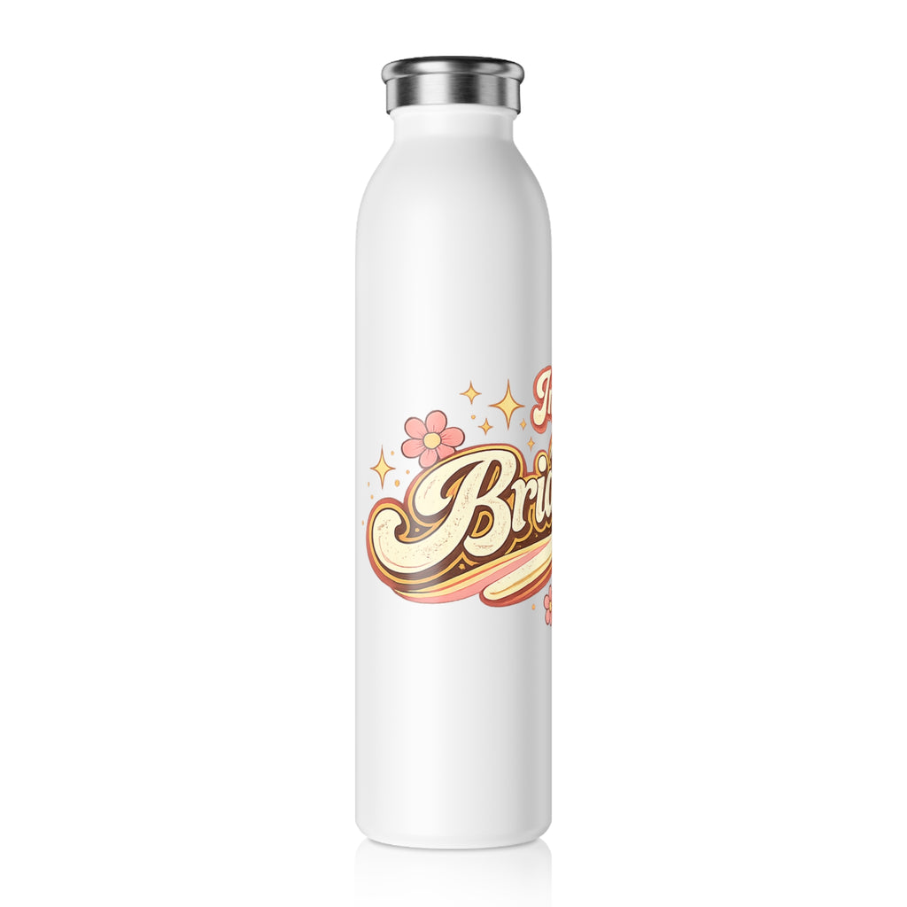Slim Water Bottle — “In My Bride Era” Retro Floral Bridal Party Stainless Steel Bottle