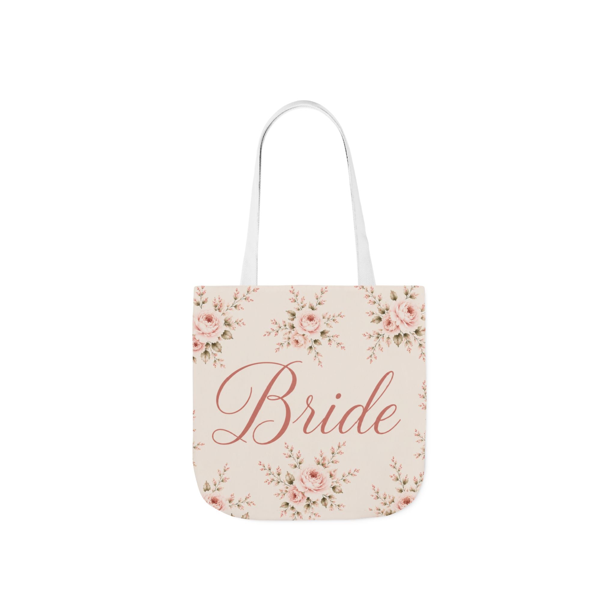 Bride Floral Canvas Tote Bag — Bridal Party, Bachelorette & Wedding Gift