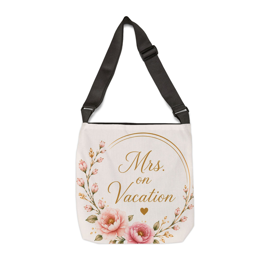 Mrs. on Vacation Floral Adjustable Tote Bag