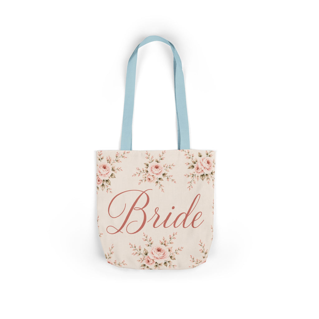 Bride Floral Canvas Tote Bag — Bridal Party, Bachelorette & Wedding Gift