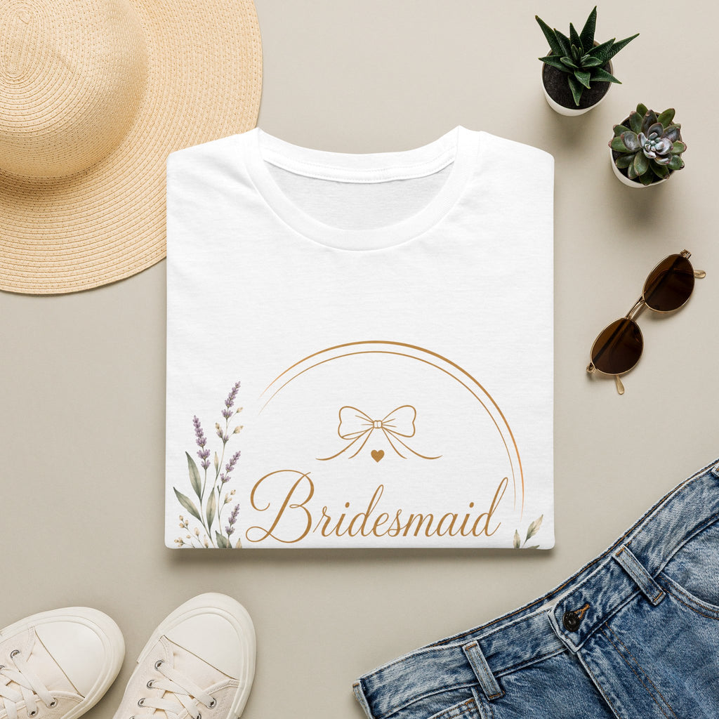 Bridesmaid Floral Gold T-Shirt