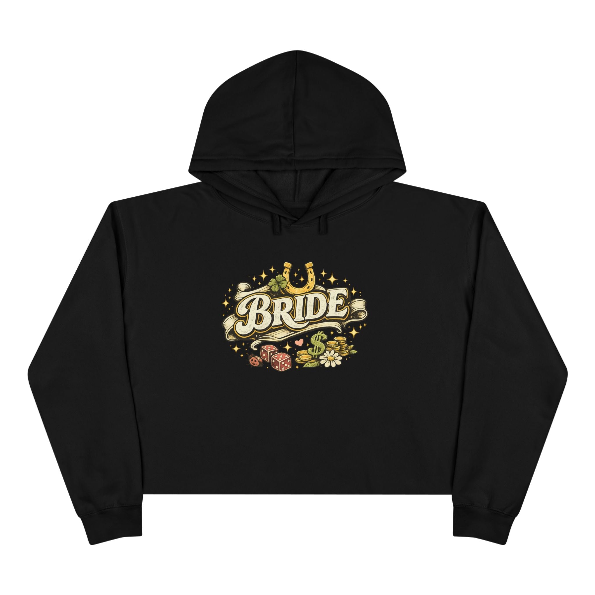 Bride Crop Hoodie — Western Horseshoe Bachelorette Sweatshirt
