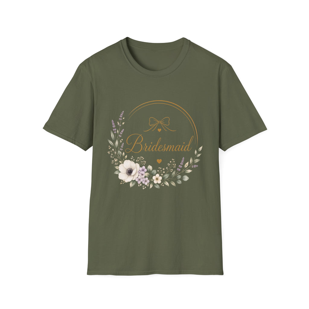 Bridesmaid Floral Gold T-Shirt
