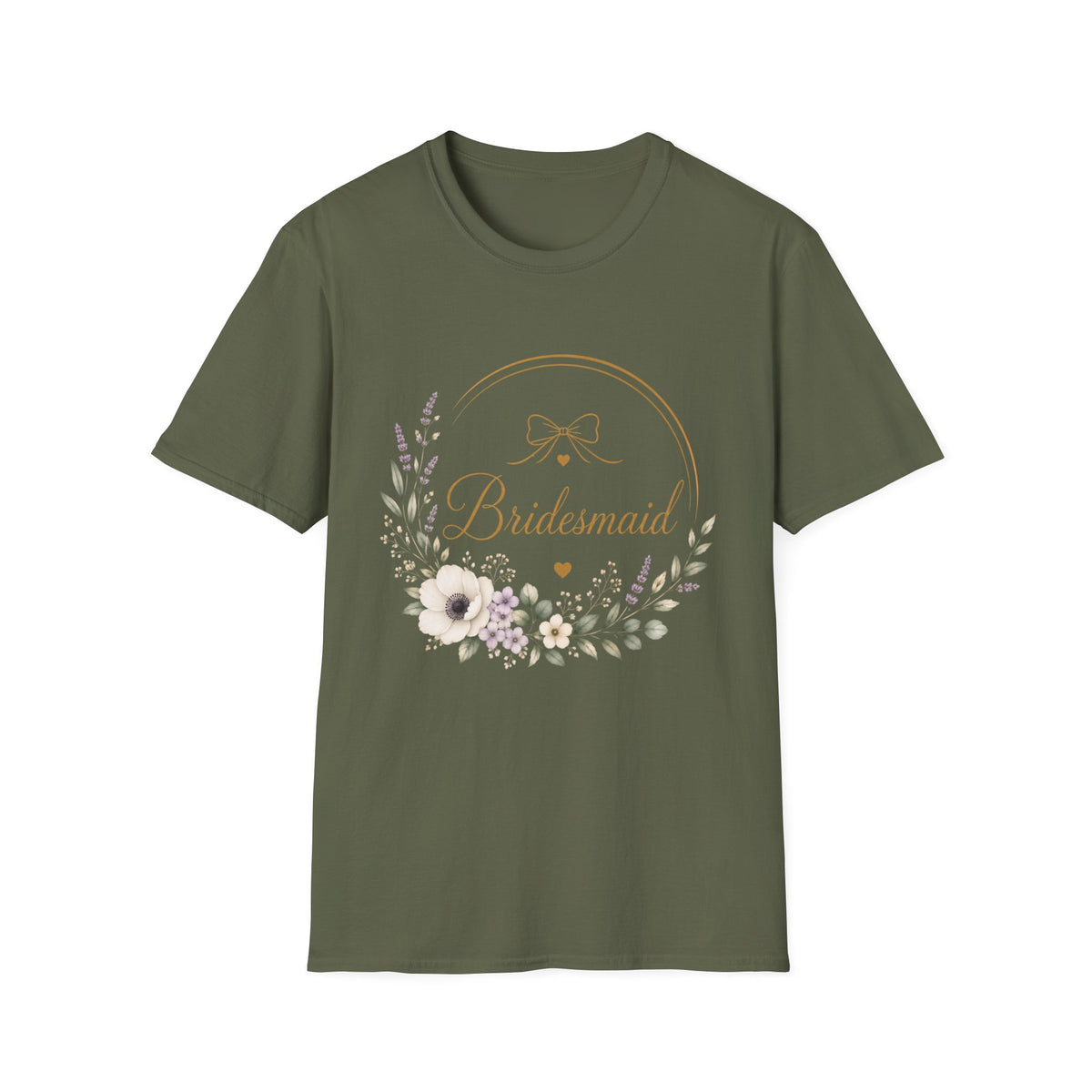 Bridesmaid Floral Gold T-Shirt