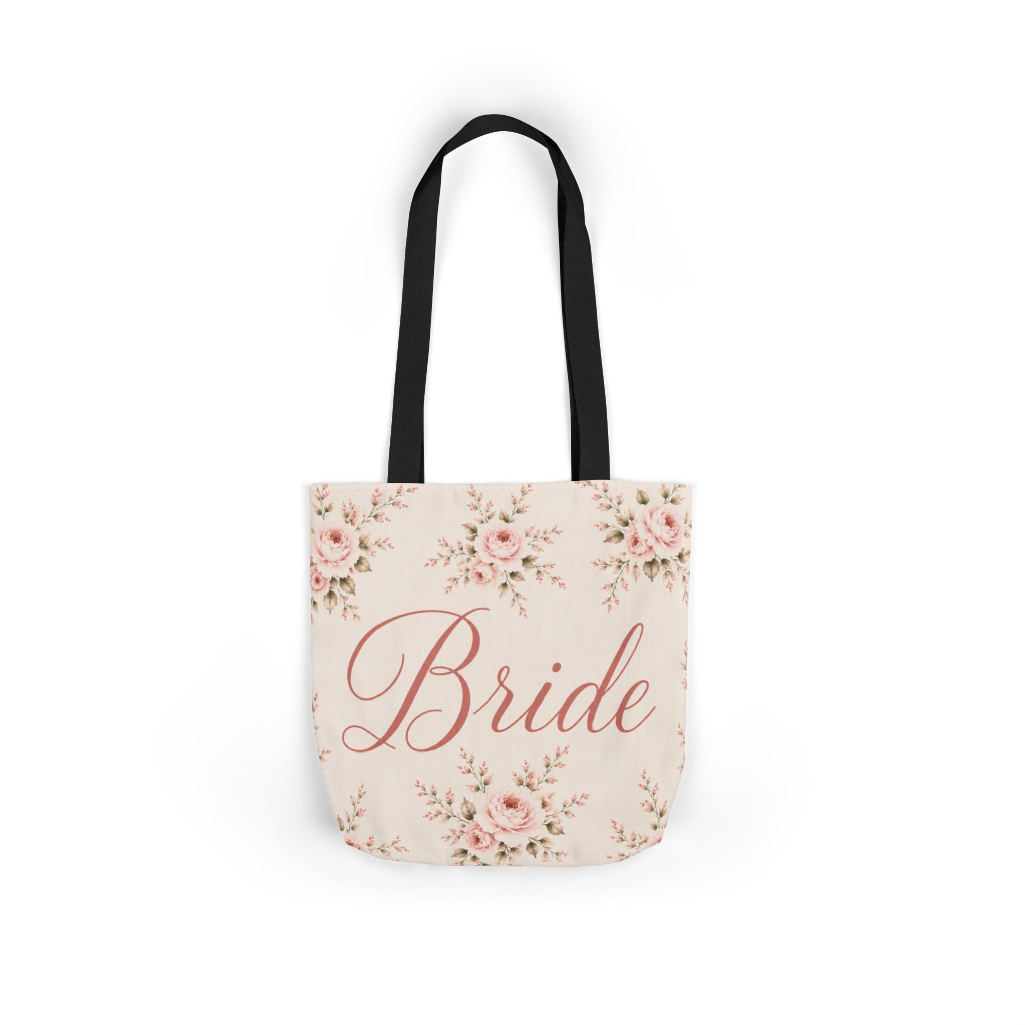 Bride Floral Canvas Tote Bag — Bridal Party, Bachelorette & Wedding Gift