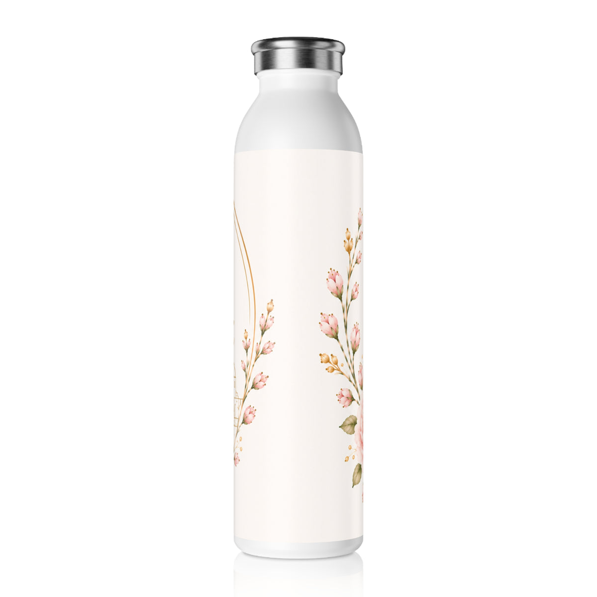 Copy of Meet Me in Santorini Slim Water Bottle — Floral Travel Insulated Bottle