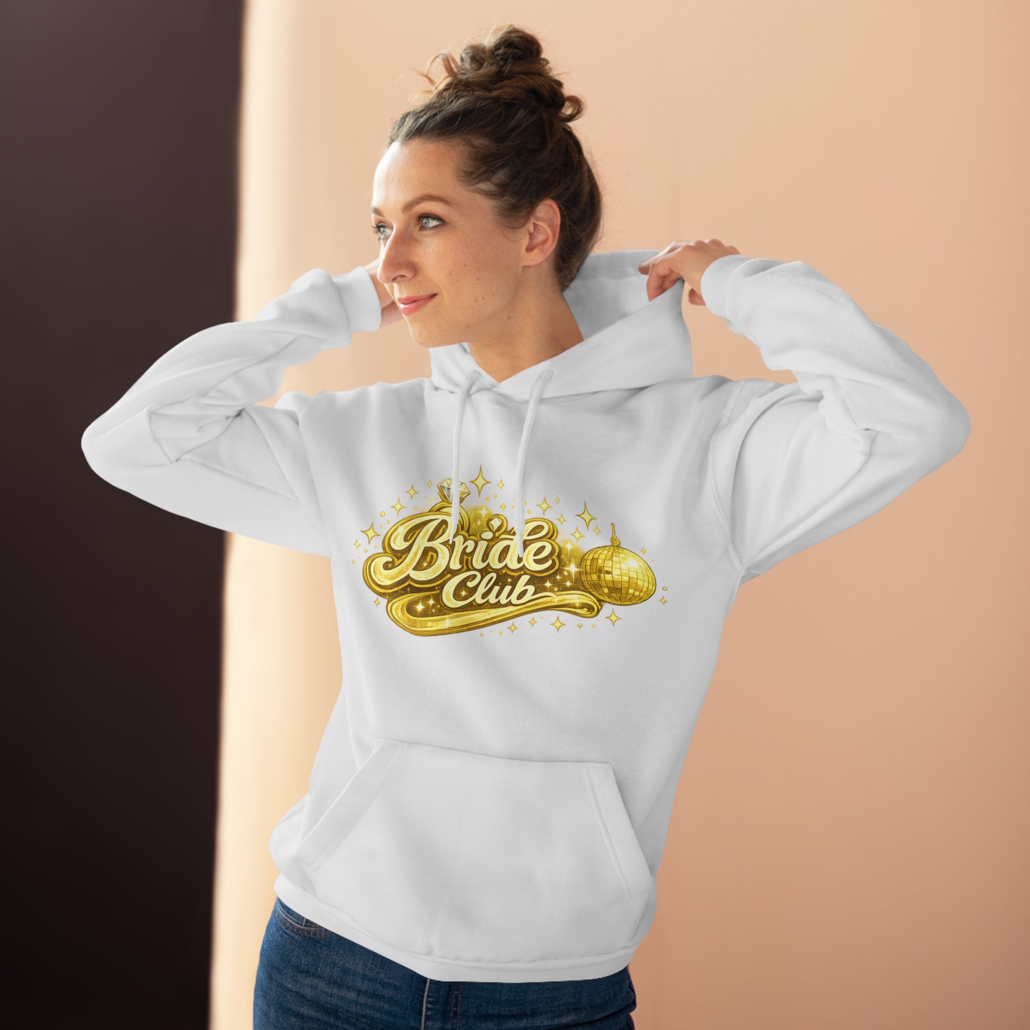 Bride Club Hoodie — Gold Disco Bachelorette Pullover