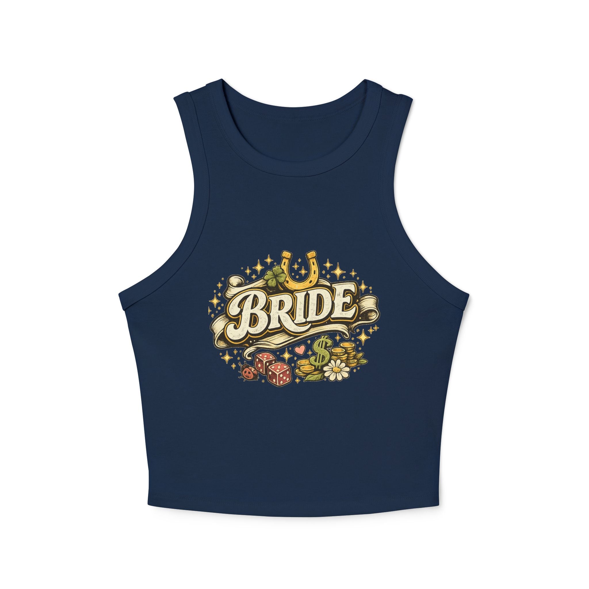 Bride Floral Horseshoe Racer Tank