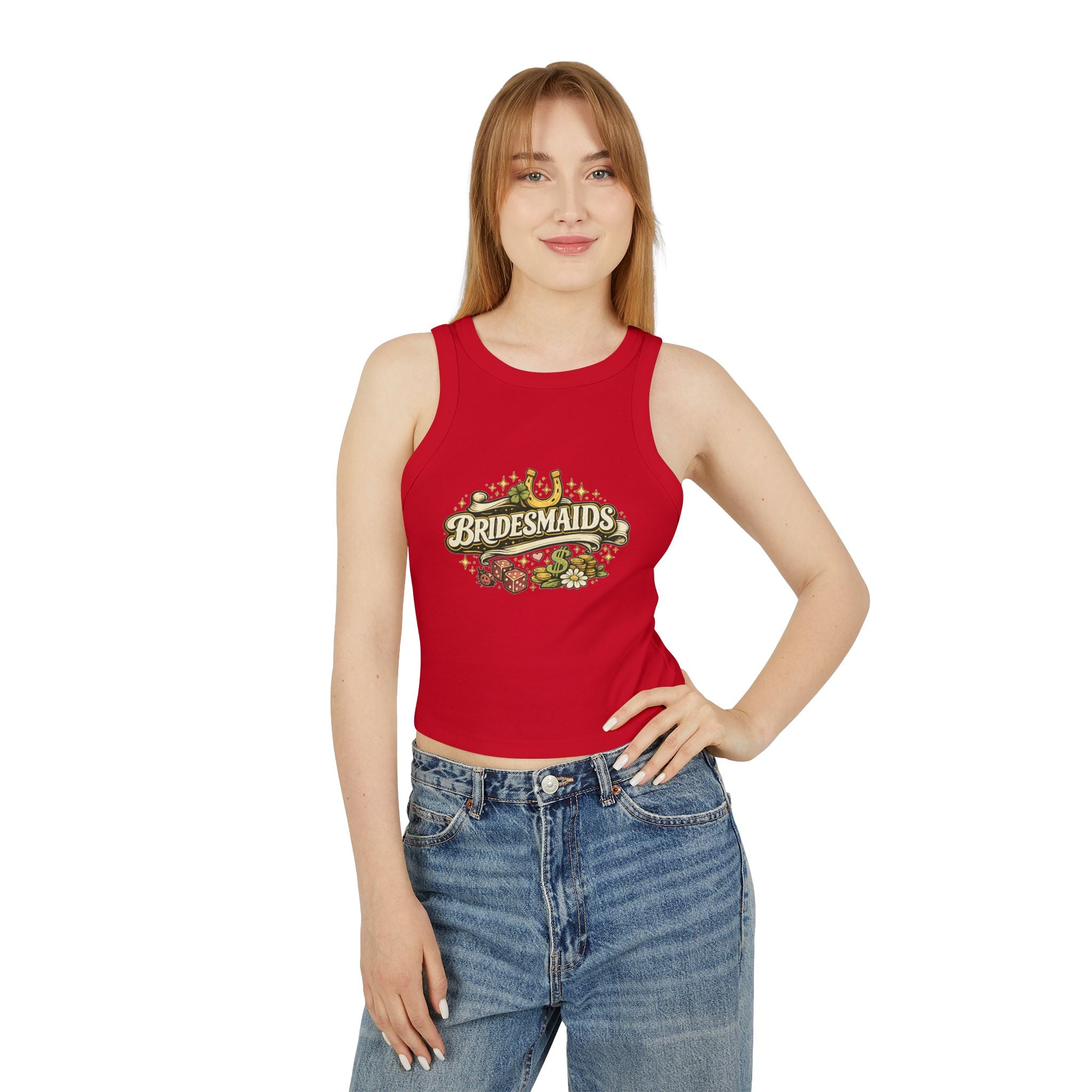 Bridesmaid Horseshoe Floral Tank Top
