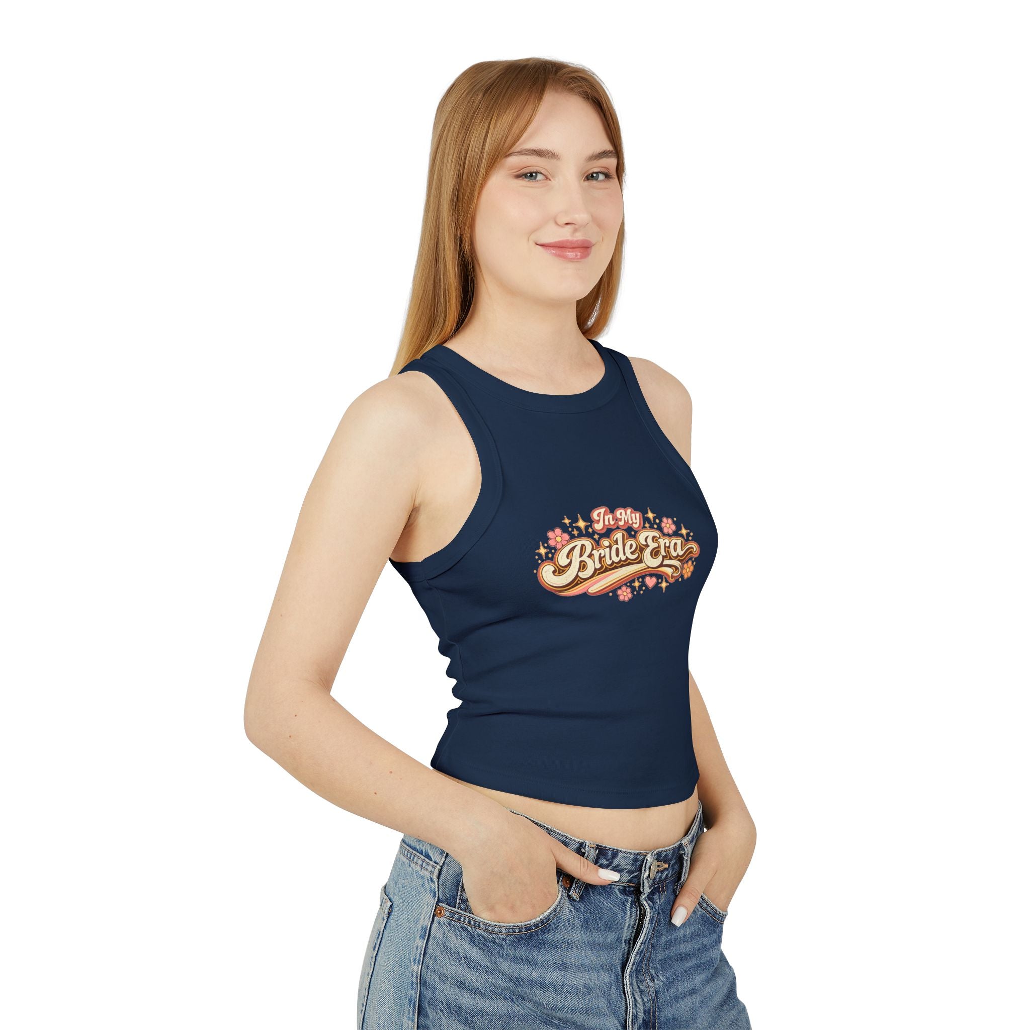 Bride Era Racer Tank Top — 'In My Bride Era' Bachelorette Crop