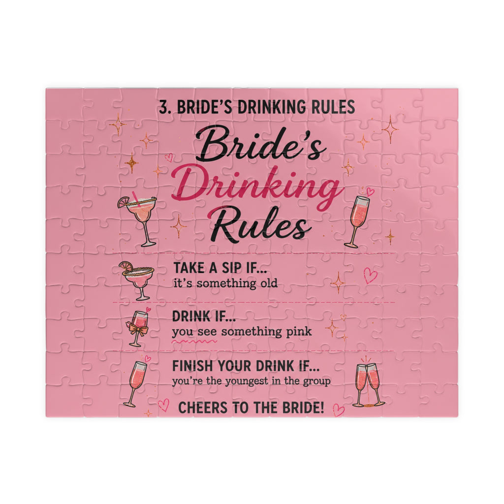 Bride's Drinking Rules Puzzle — Bachelorette Party Game (110/252/520/1014 pcs)