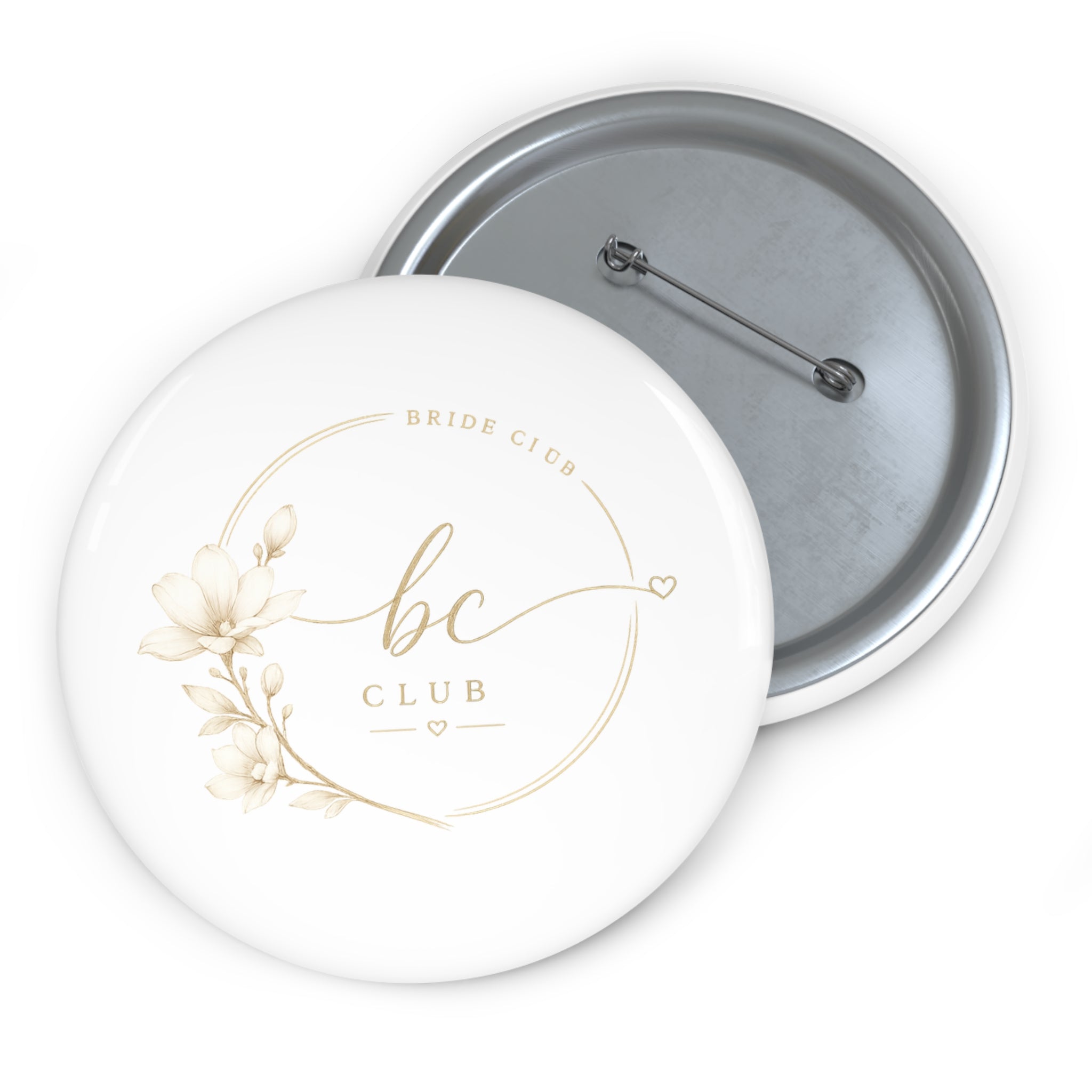Bride Club Pin Button — Elegant Bridal Party Button Badge
