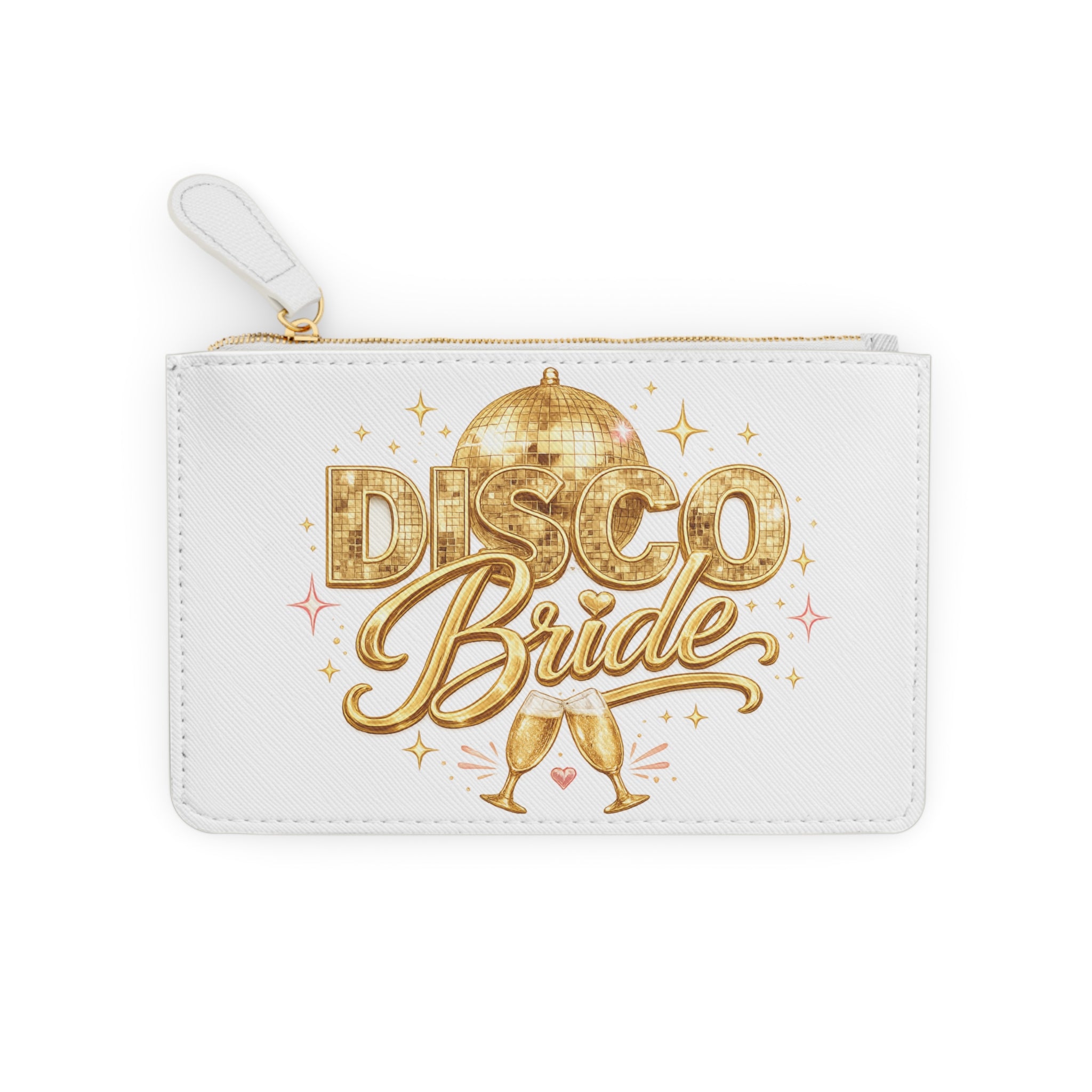 Mini Clutch Bag — Disco Bride Gold Glitter Bachelorette Clutch