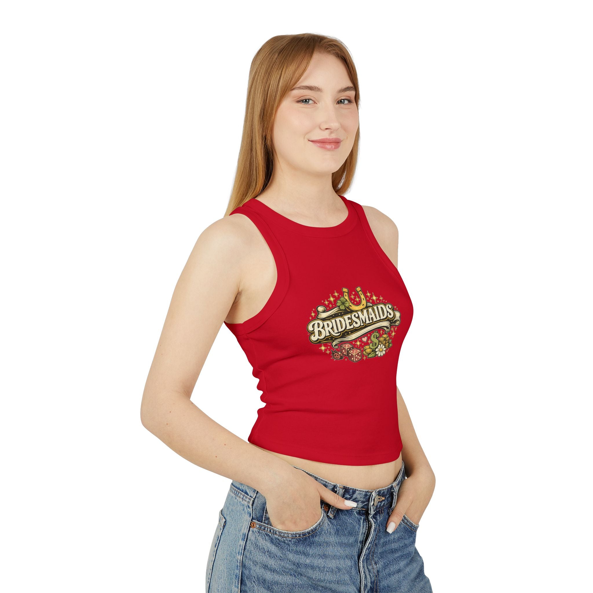 Bridesmaid Horseshoe Floral Tank Top