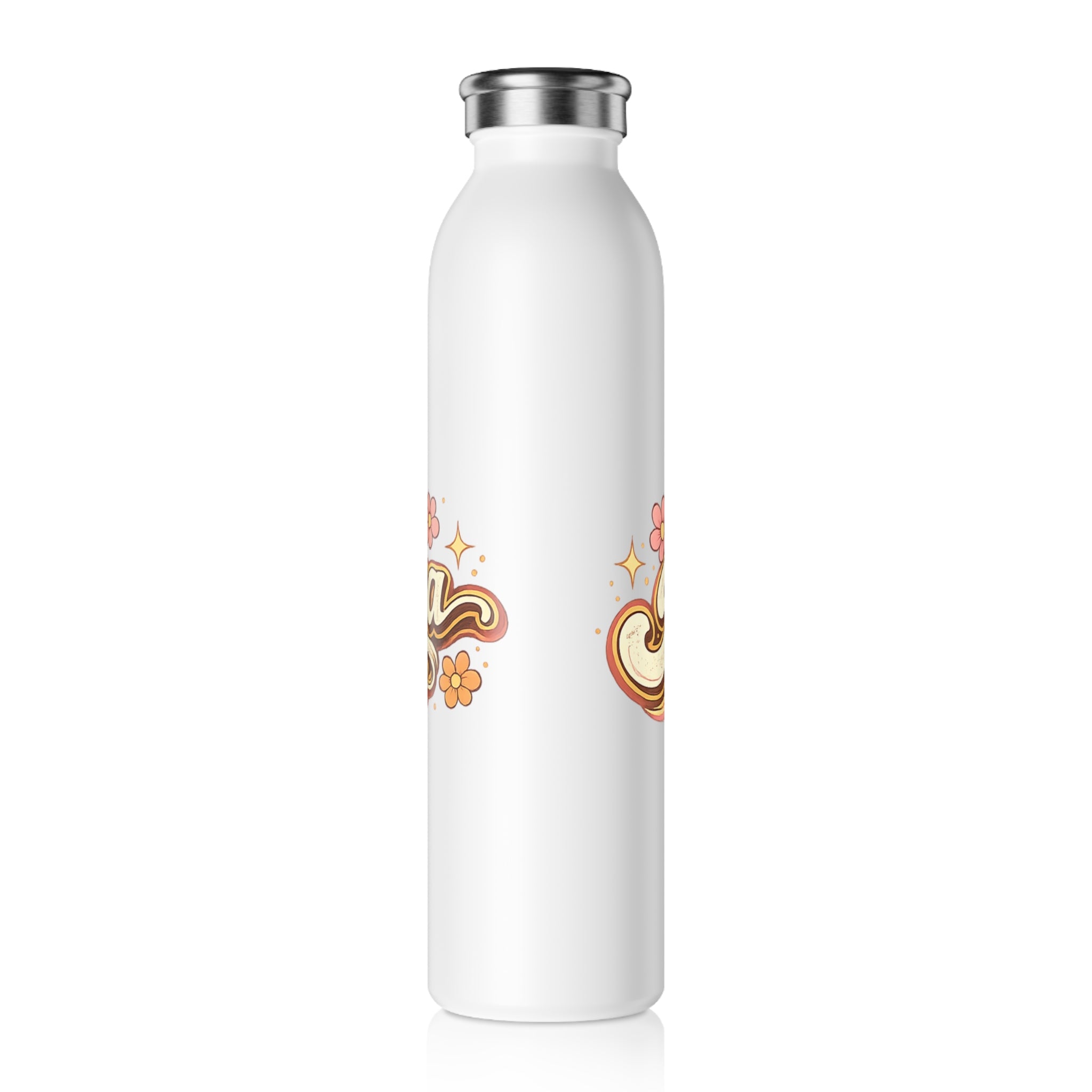 Slim Water Bottle — “In My Bride Era” Retro Floral Bridal Party Stainless Steel Bottle