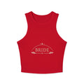 Bride Micro Rib Racer Tank Top — Gold Script Bridal Bachelorette Crop