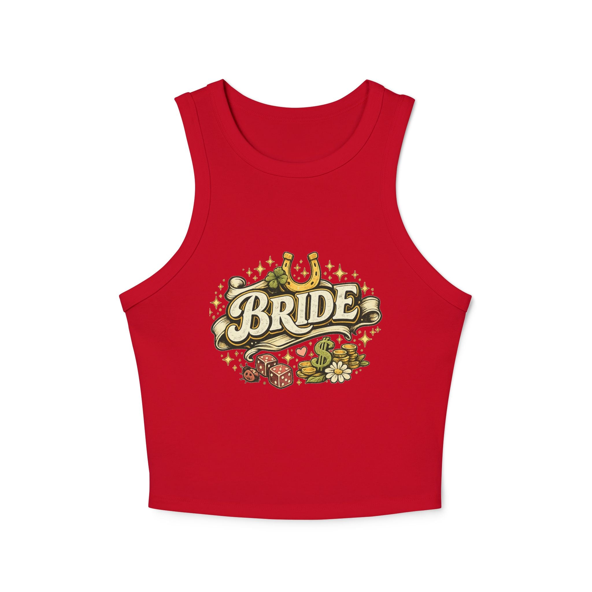 Bride Floral Horseshoe Racer Tank