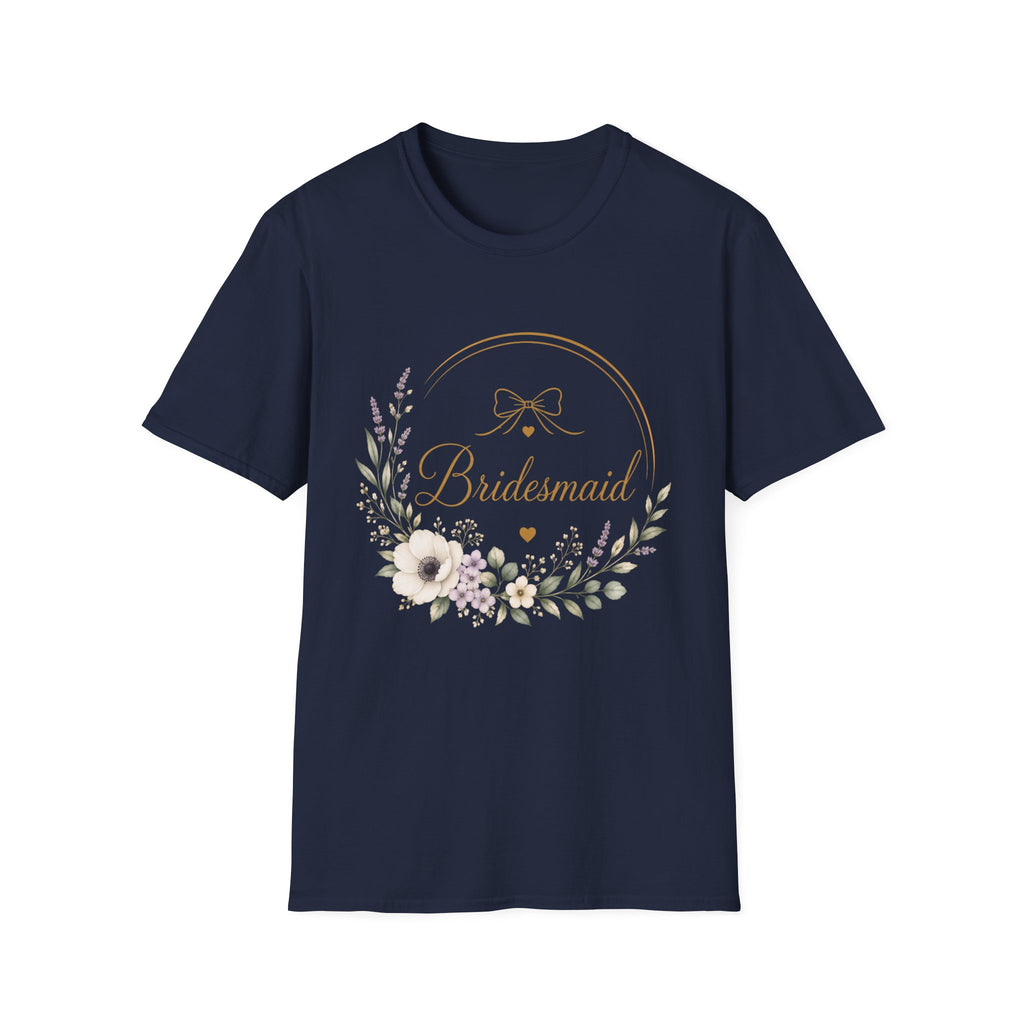 Bridesmaid Floral Gold T-Shirt