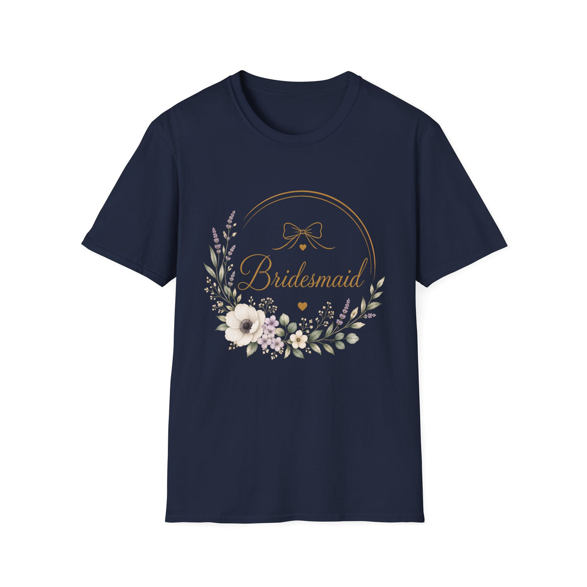 Bridesmaid Floral Gold T-Shirt