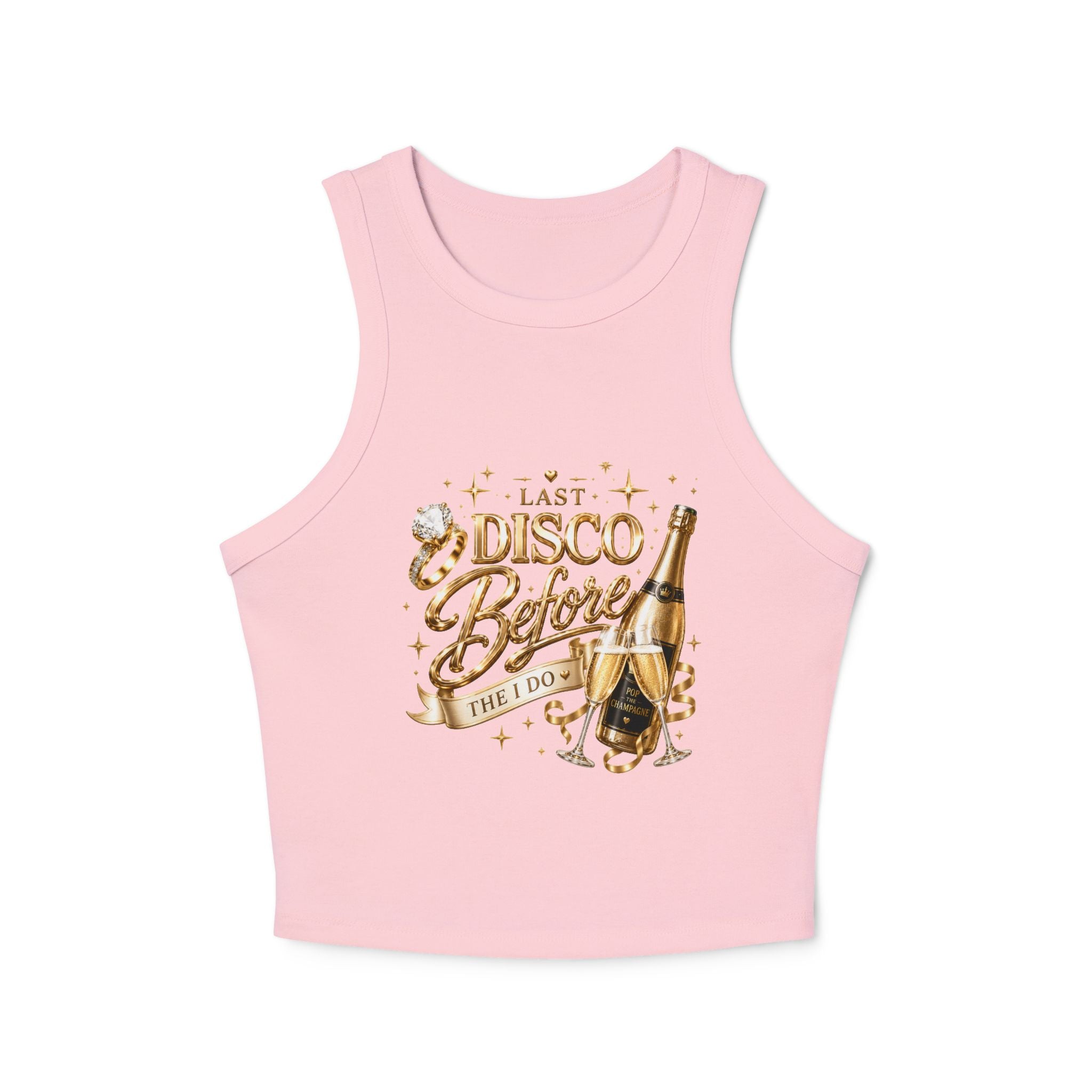 Disco Bride Tank Top — "Last Disco Before the I Do" Bachelorette Party Cropped Tank