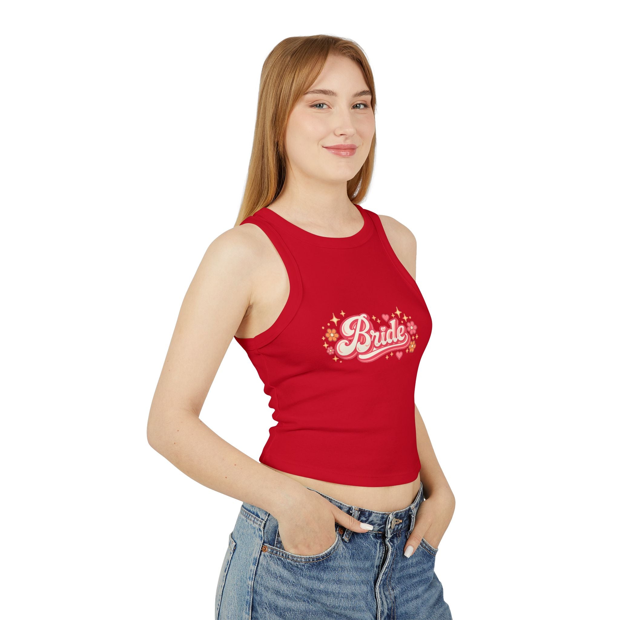 Bride Floral Racer Tank — Bridal Bachelorette Party Top