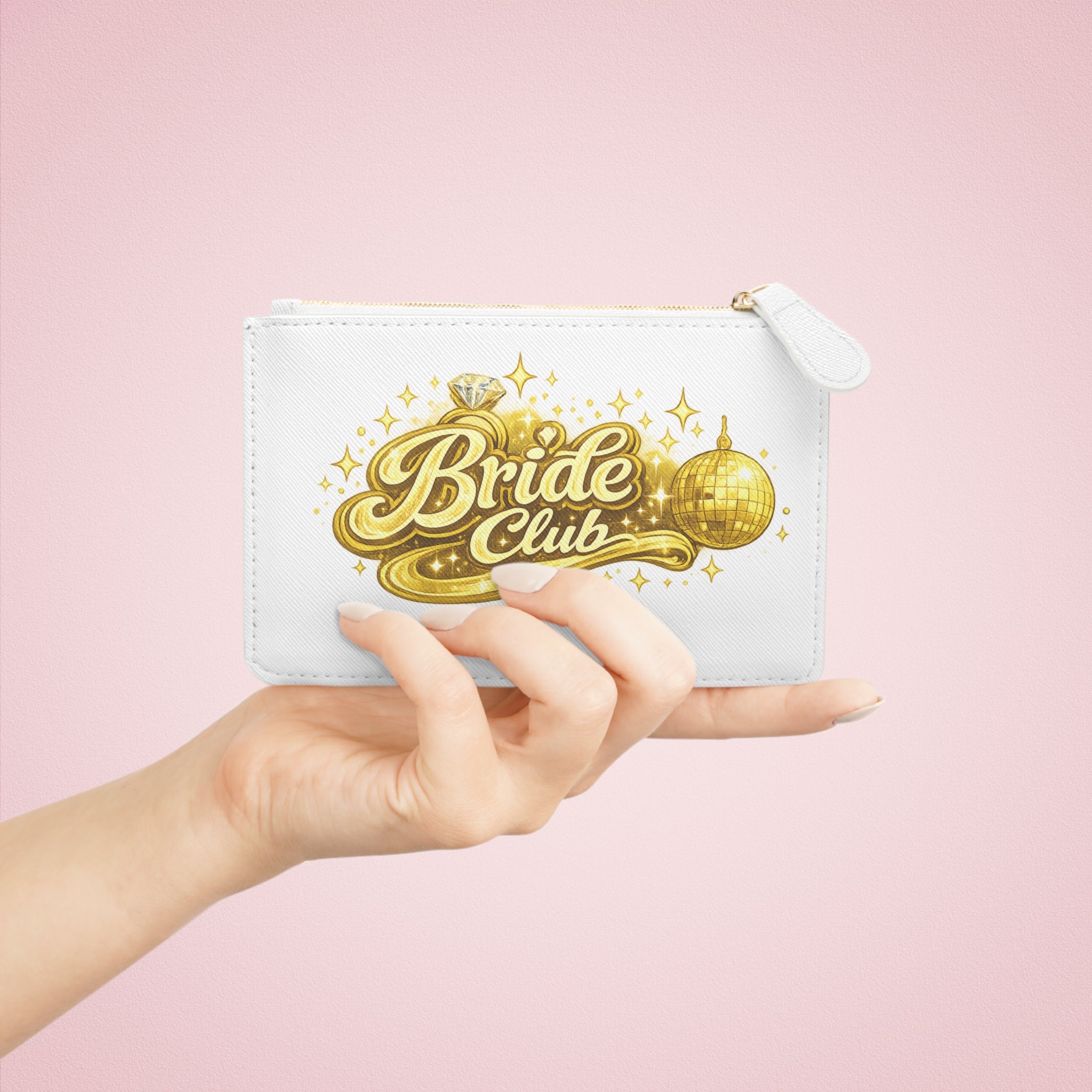 Mini Clutch — "Bride Club" Gold Disco Bachelorette Clutch Bag