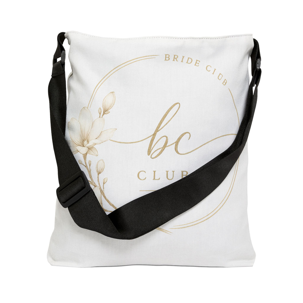 Bride Club Tote Bag — Adjustable Floral Bridal Party Canvas Purse