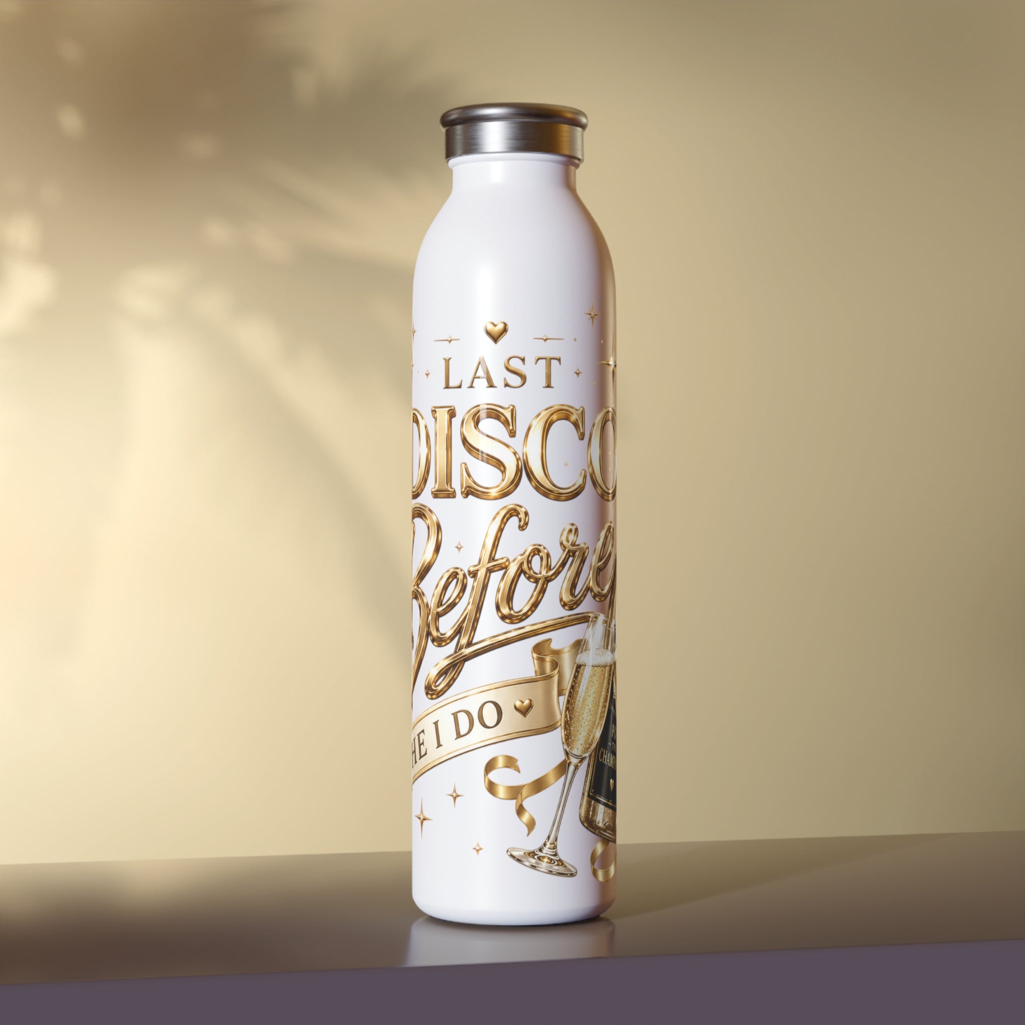 Slim Water Bottle – "Last Disco Before I Do" Bachelorette Party Stainless Steel Bottle
