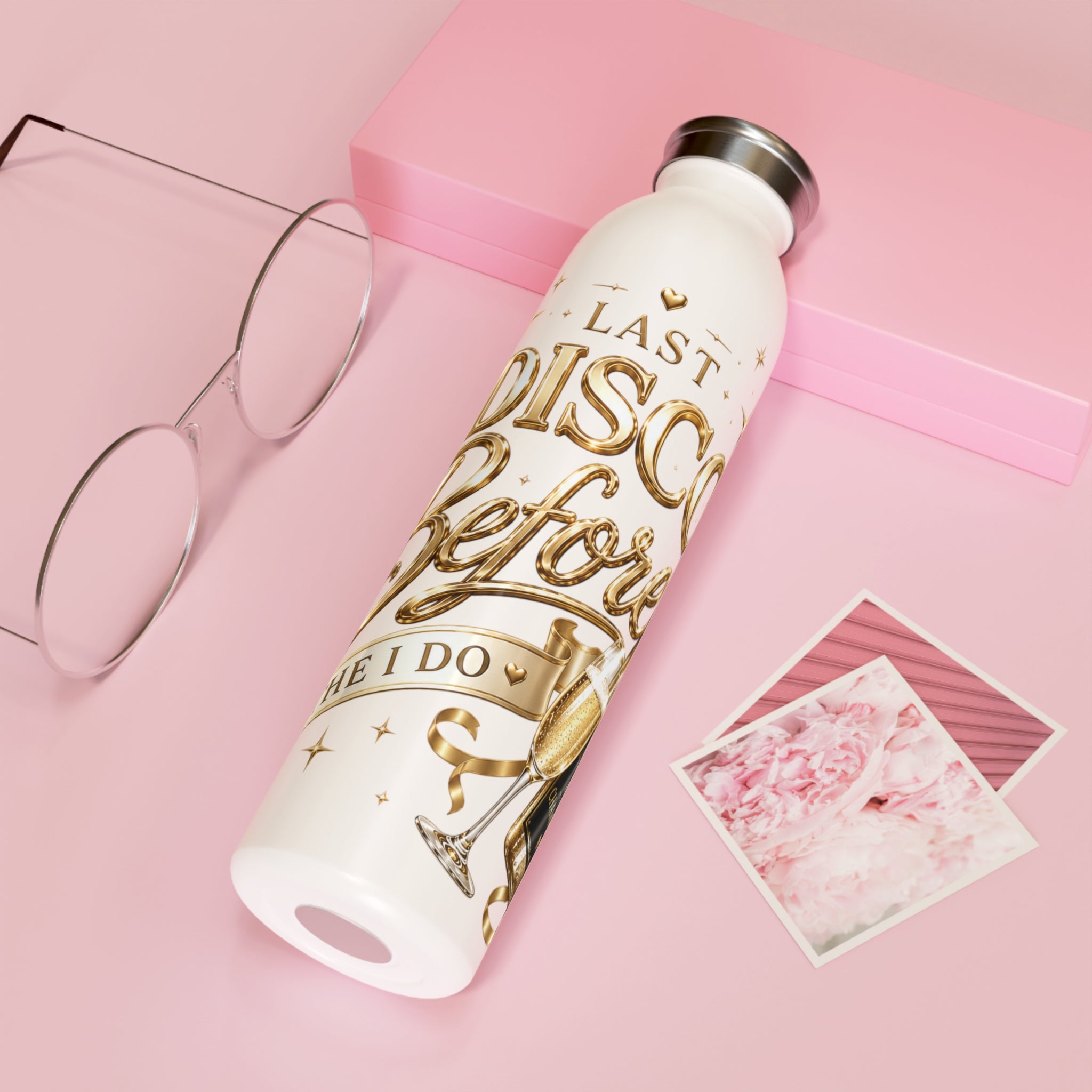 Slim Water Bottle – "Last Disco Before I Do" Bachelorette Party Stainless Steel Bottle